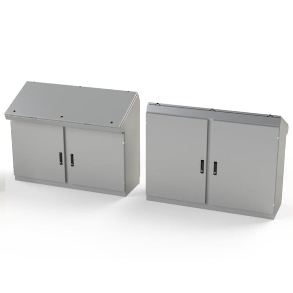 1/4 Turn Latch, 3 Point Latch with Keyed Handle Electrical Enclosures, 46-1/4 in H, 18-1/2 in D